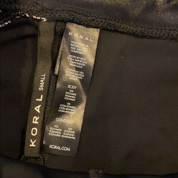 Koral Black Leggings with Light Pink Mesh Panel - Picture 3 of 7